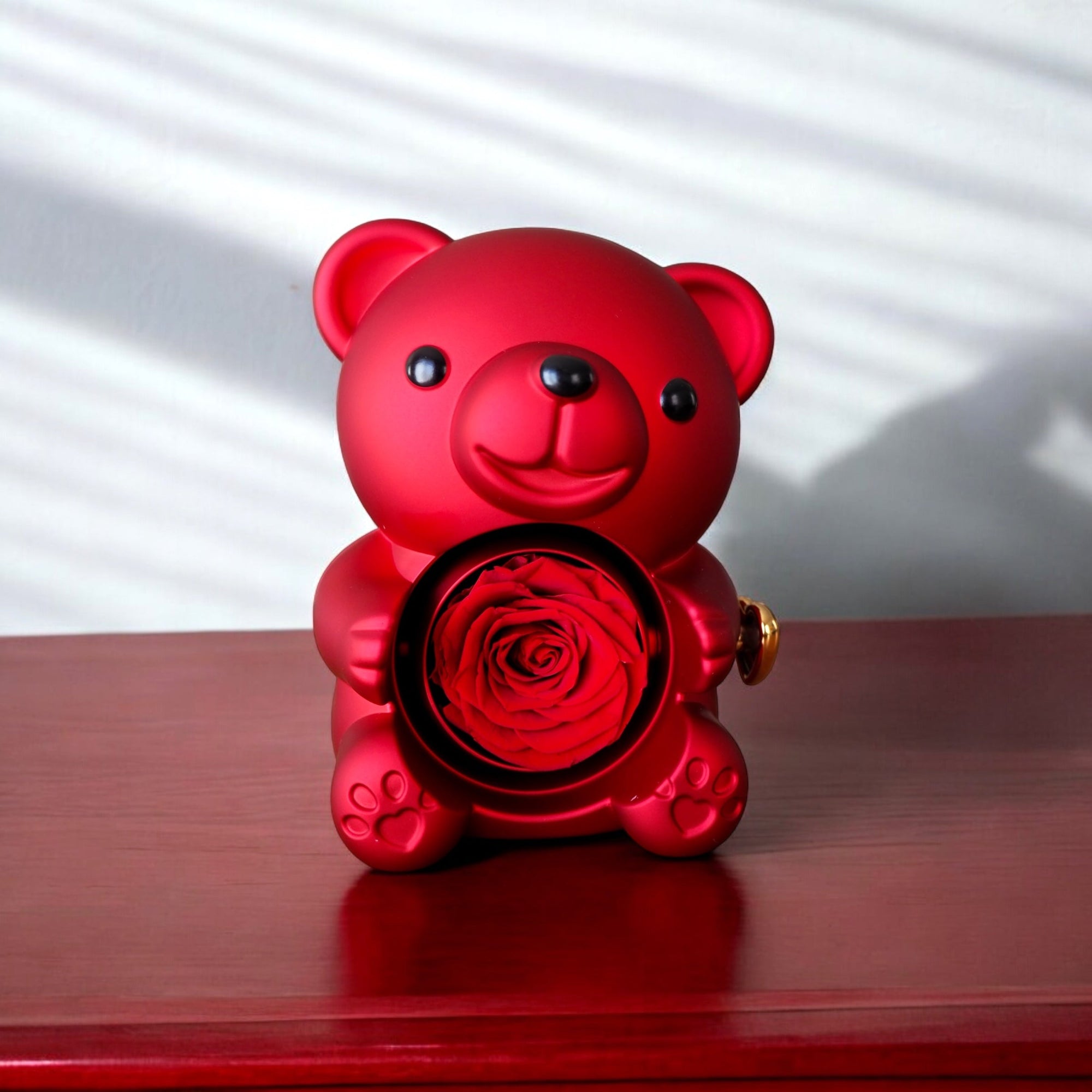 Urso Rotativo c/ Rosa Eterna e Colar Amor Infinito