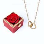 Colar Dois Corações + Caixa Rotativa de Brinde