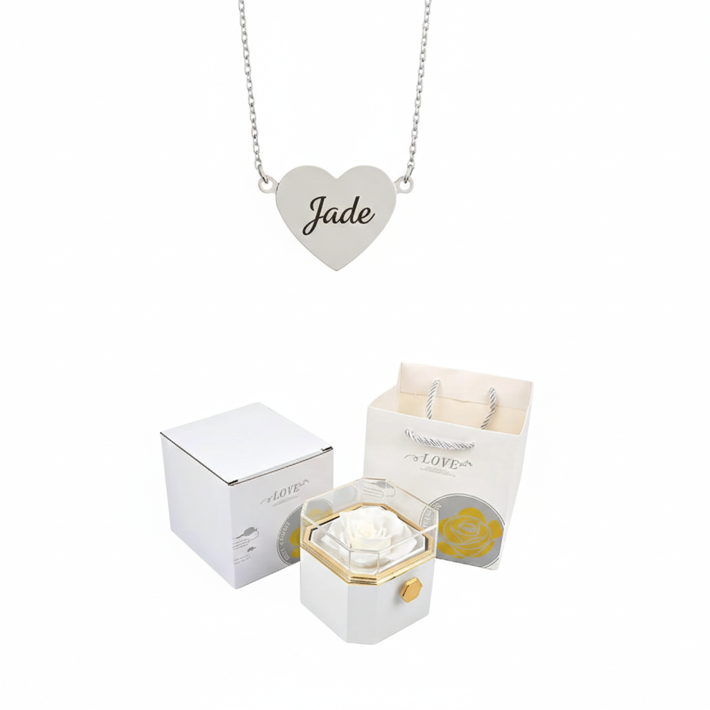 Caixa Rotativa com Rosa Eterna Dia das Mães