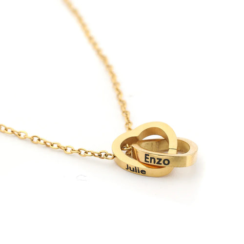 Colar Dois Corações + Caixa Rotativa de Brinde - Cor Branca Exclusiva