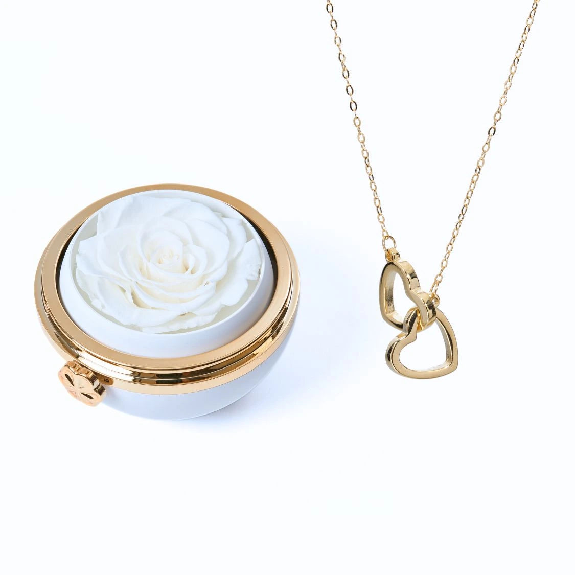 Caixa Paixão Eterna e Colar Dois Corações