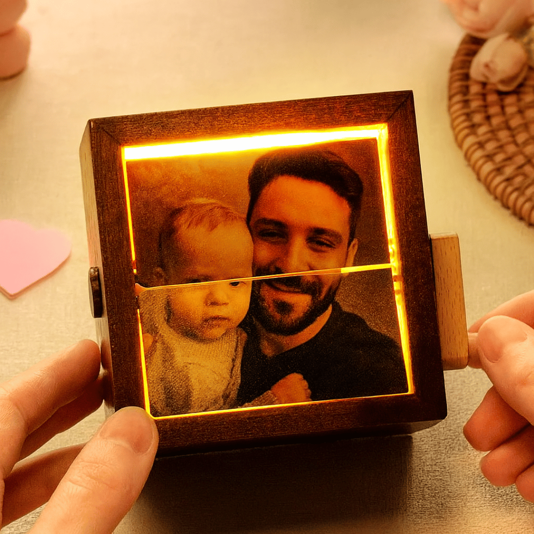 Porta-Retrato Flipbook Personalizado com Luz