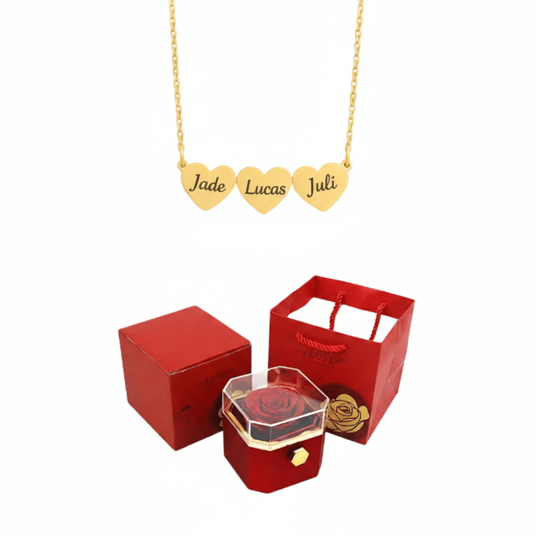 Caixa Rotativa com Rosa Eterna Dia das Mães