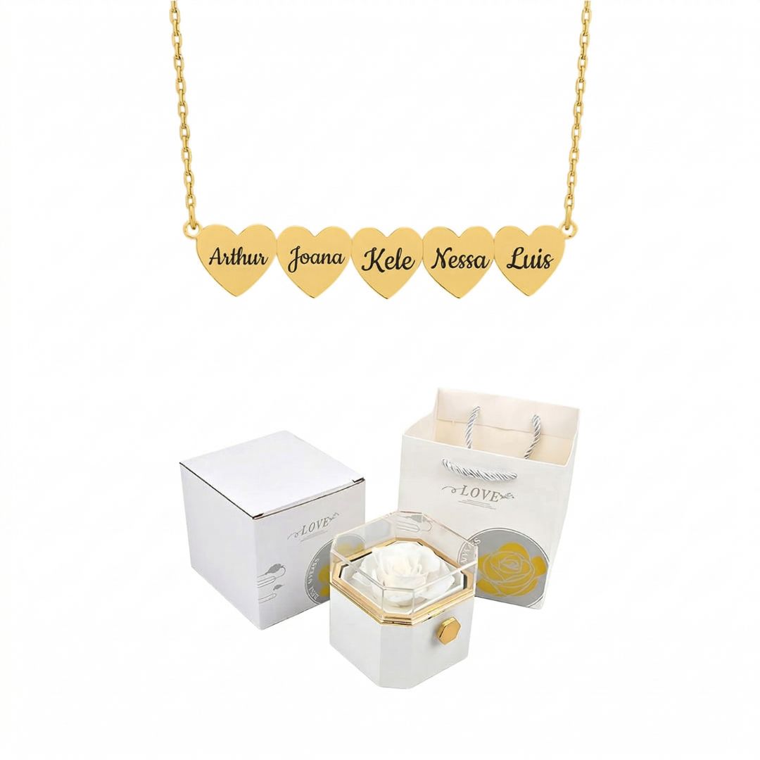 Caixa Rotativa com Rosa Eterna Dia das Mães